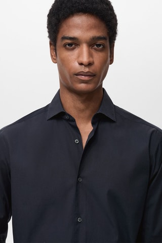 Chemise regular-fit 100 % coton - Bleu marine