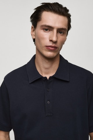 Polo coton regular-fit - Bleu marine