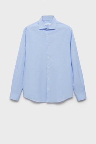 Chemise slim fit coton rayée - Bleu