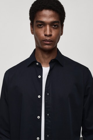 Chemise 100 % coton regular-fit - Bleu marine