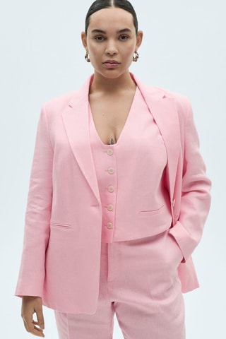 Pantalón de traje lino - Rosa