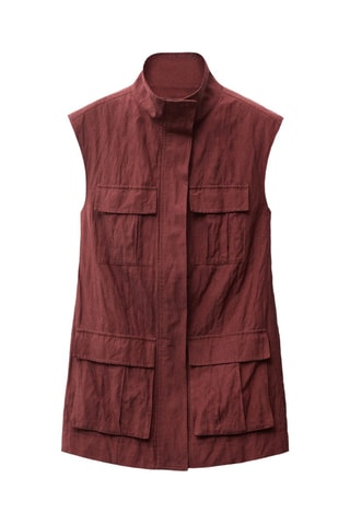 Gilet de costume effet froissé avec poches - Rouge