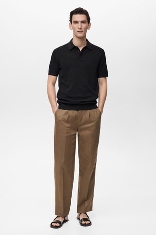 Polo maille structurée slim-fit - Noir