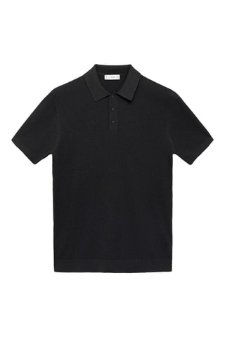 Polo maille structurée slim-fit - Noir