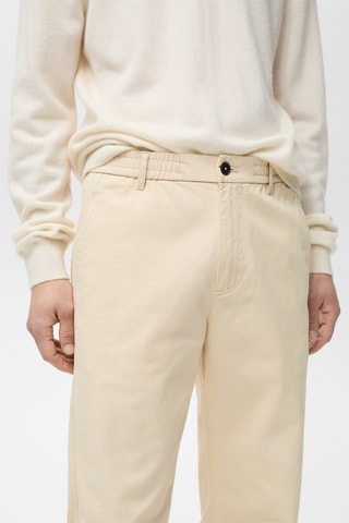Pantalon coton cordon regular-fit - Blanc