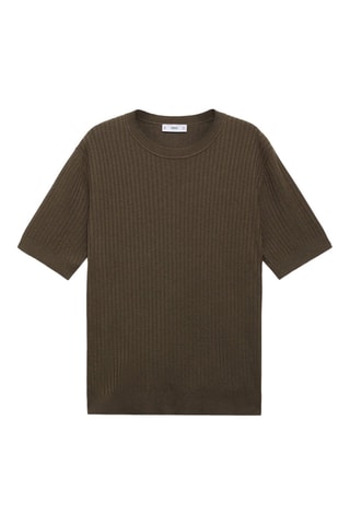 T-shirt rayures texturé - Marron