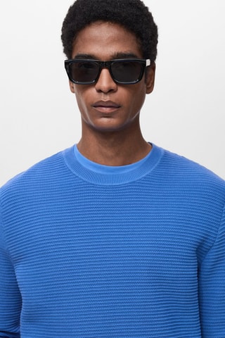 Pull 100 % coton tressé - Bleu