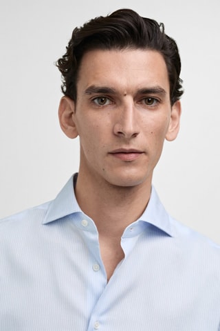 Chemise costume slim fit milleraies - Ciel