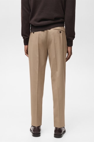 Pantalon costume Turin 100 % laine vierge - Beige