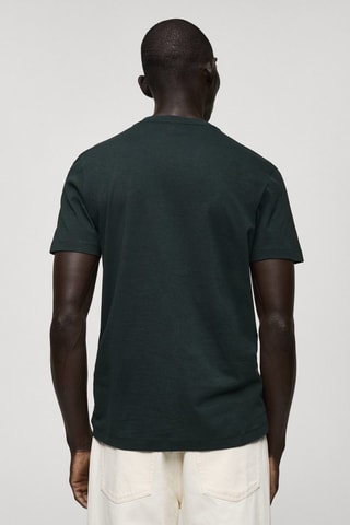 T-shirt col en V slim-fit 100 % coton - Vert