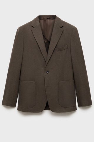 Veste laine mélangée slim-fit - Kaki