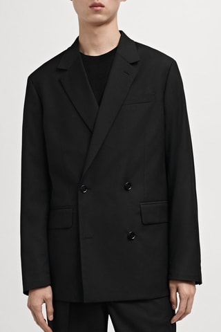 Veste de costume Boston coupe regular croisée - Noir
