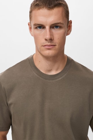 Medium weight regular fit T-shirt - Marron