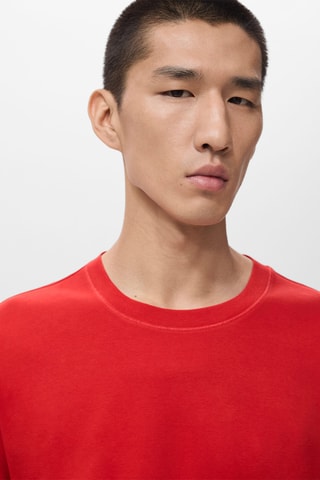 Medium weight regular fit T-shirt - Rouge