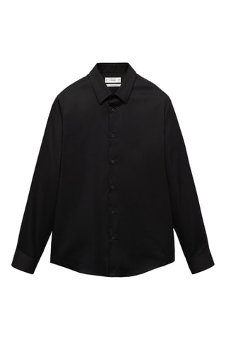 Chemise slim-fit en coton - Noir