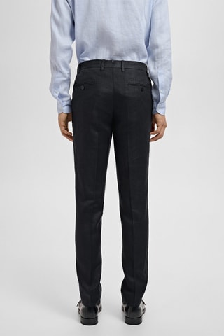 Pantalon costume Amalfi 100 % lin slim-fit - Noir