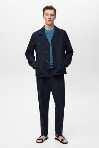 Surchemise lyocell lin poches - Bleu