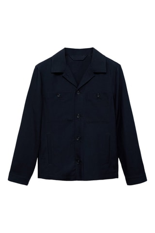 Surchemise lyocell lin poches - Bleu