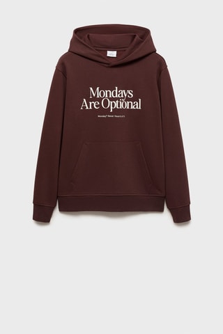 Sweat-shirt coton imprimé - Bordeaux