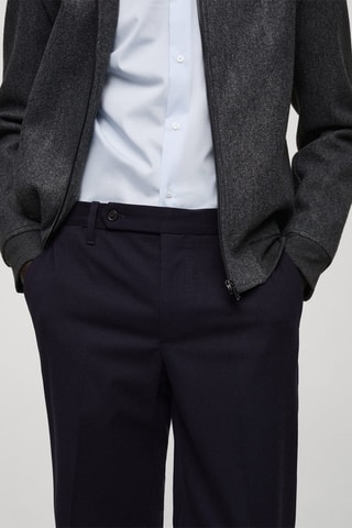 Pantalon flanelle regular-fit - Bleu marine