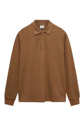 Sweat-shirt polo 100 % coton - Marron