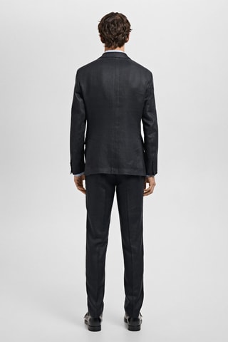 Veste costume Amalfi 100 % lin slim-fit - Noir