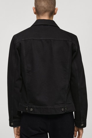 Blouson en jean poches - Noir