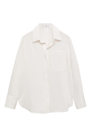 Chemise semi-transparente rayures - Blanc
