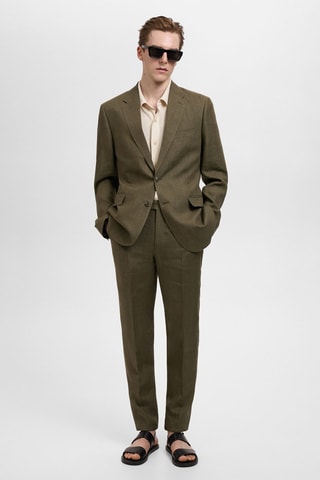 Veste costume Amalfi 100 % lin slim-fit - Vert