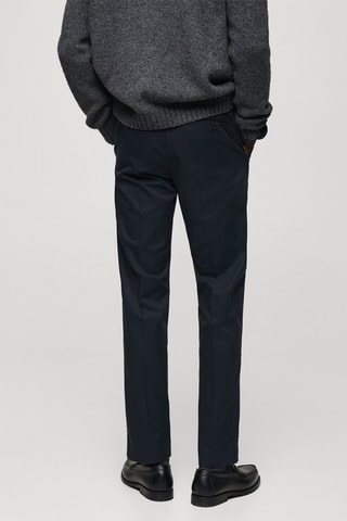 Pantalon en coton regular fit - Bleu