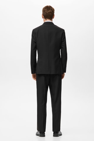 Veste de costume croisée regular-fit - Noir