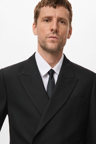 Veste de costume croisée regular-fit - Noir