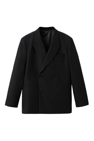 Veste de costume croisée regular-fit - Noir