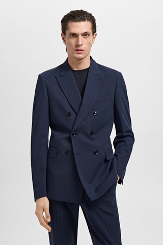 Veste de costume Monaco croisée slim-fit - Bleu