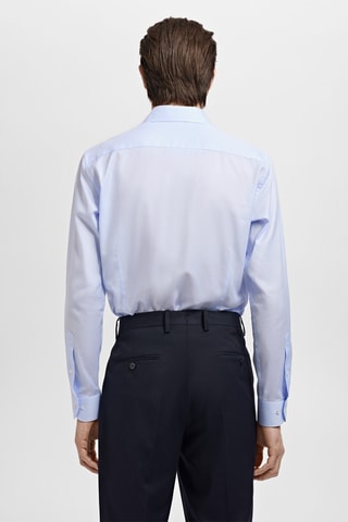 Chemise costume slim-fit twill micro-imprimé - Ciel