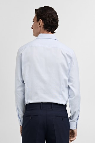Chemise costume slim-fit twill micro-imprimé - Ciel