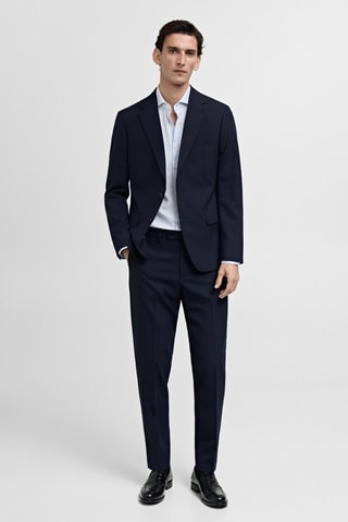Chemise costume slim-fit twill micro-imprimé - Ciel