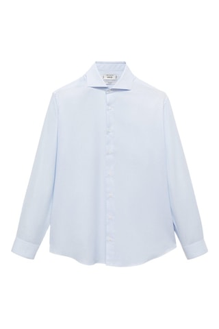 Chemise costume slim-fit twill micro-imprimé - Ciel
