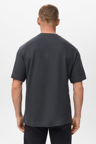 T-shirt structure 100 % coton rayures relaxed-fit - Bleu