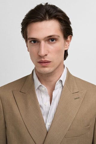 Veste de costume Monaco croisée slim-fit - Marron