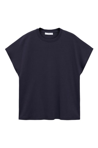 T-shirt coton col rond - Bleu