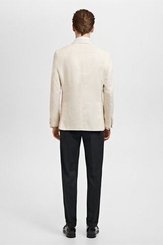 Blazer de costume lin slim-fit - Écru