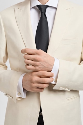 Blazer de costume lin slim-fit - Écru