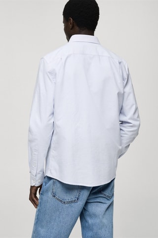Chemise 100 % coton rayures bicolores - Bleu