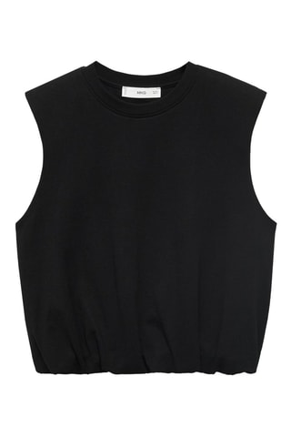 Top en coton ballon - Noir