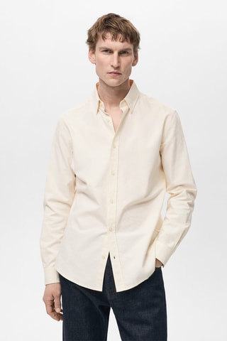 Chemise 100 % coton rayures bicolores - Jaune