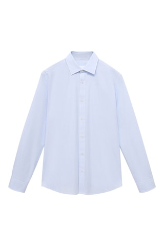 Chemise 100 % coton rayures slim-fit - Bleu