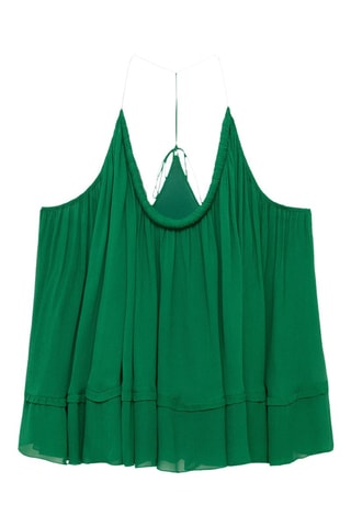 Haut plissé avec décolleté dans le dos - Vert