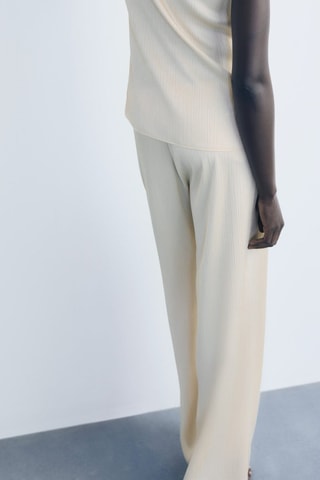 Pantalon plissé taille élastique - Blanc