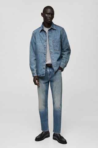 Surchemise jean poche - Bleu